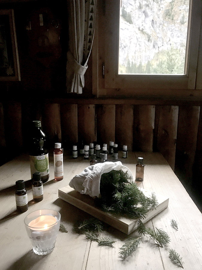 Atelier botanique à l'intérieur du refuge de montagne en haute-savoie pour le séjour retour aux sources en cabane de Wacohe